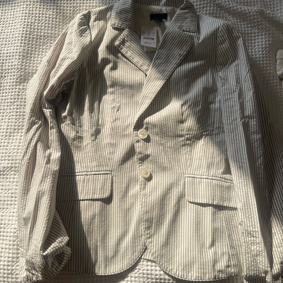 Unused brand new J Crew seersucker Lexington Jacket size 10 - Picture 3 of 5